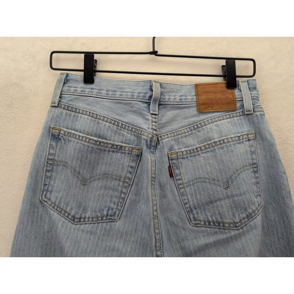 Levis Premium 501 '81 Pin striped Light Wash Tapered Leg Jeans Women's Sz 25x31 - Picture 13 of 16